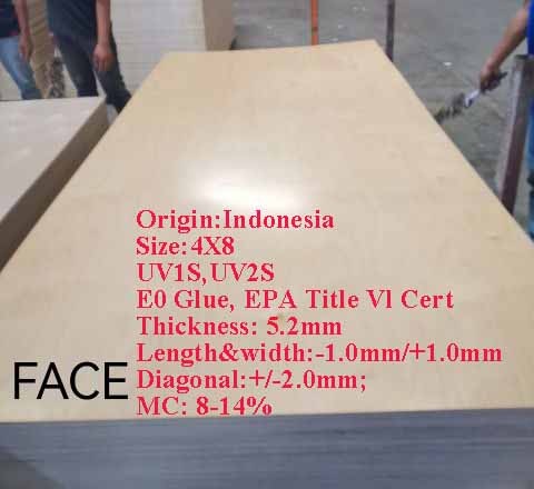 Indonesia 5.2MM UV Plywood